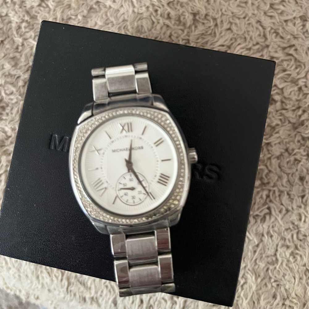 Michael Kors Silver Watch with Roman Numerals